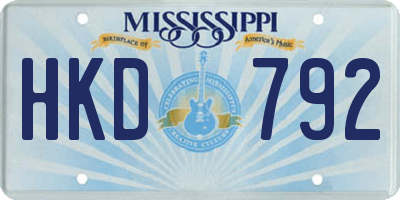MS license plate HKD792