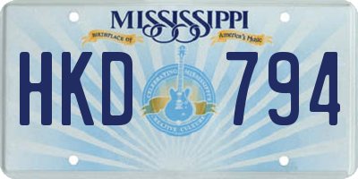 MS license plate HKD794