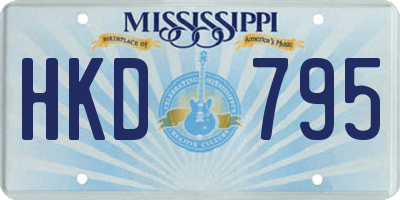MS license plate HKD795