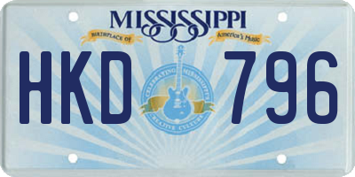 MS license plate HKD796
