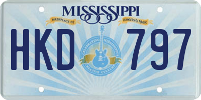 MS license plate HKD797