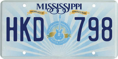 MS license plate HKD798