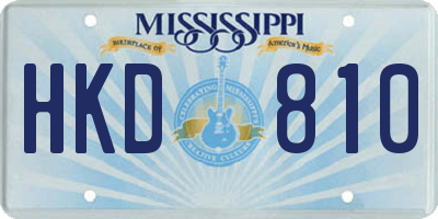MS license plate HKD810