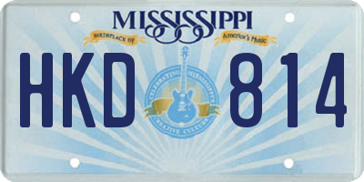 MS license plate HKD814