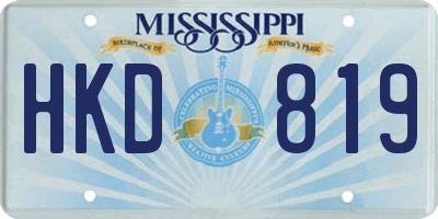 MS license plate HKD819