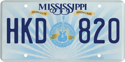MS license plate HKD820
