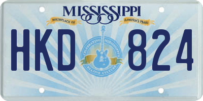 MS license plate HKD824