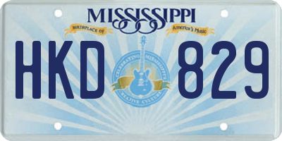 MS license plate HKD829