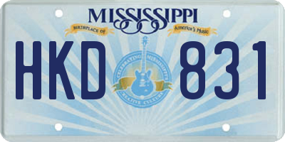 MS license plate HKD831