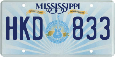 MS license plate HKD833