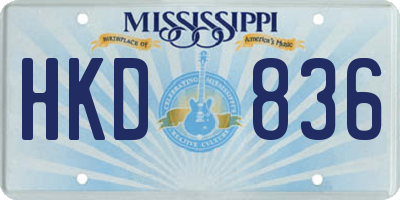 MS license plate HKD836