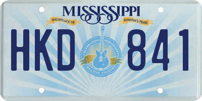 MS license plate HKD841
