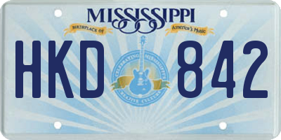 MS license plate HKD842