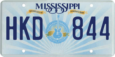 MS license plate HKD844