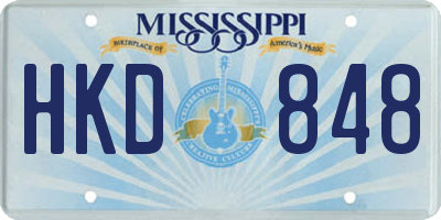 MS license plate HKD848