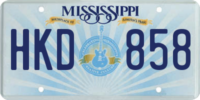 MS license plate HKD858