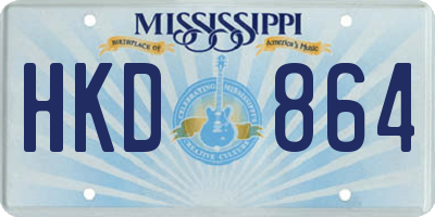 MS license plate HKD864