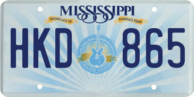 MS license plate HKD865