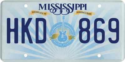 MS license plate HKD869