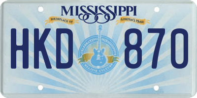 MS license plate HKD870