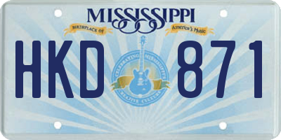 MS license plate HKD871