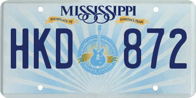 MS license plate HKD872
