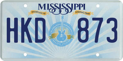 MS license plate HKD873