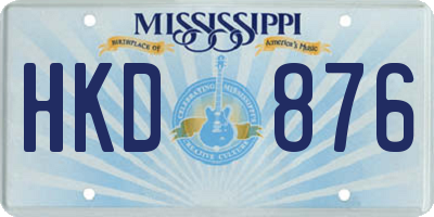 MS license plate HKD876