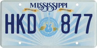 MS license plate HKD877