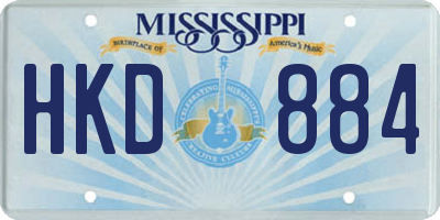 MS license plate HKD884