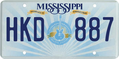 MS license plate HKD887