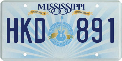 MS license plate HKD891