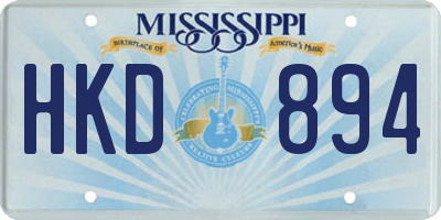 MS license plate HKD894
