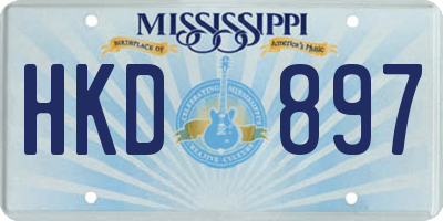 MS license plate HKD897