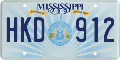 MS license plate HKD912