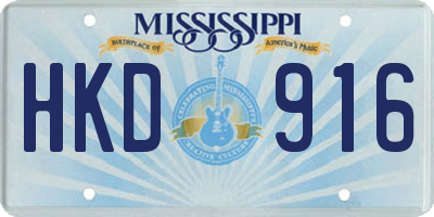 MS license plate HKD916