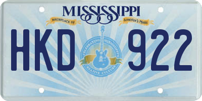 MS license plate HKD922
