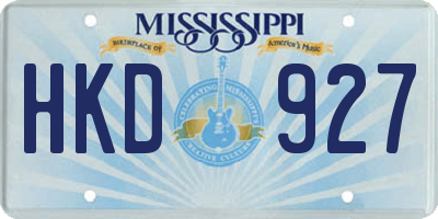 MS license plate HKD927
