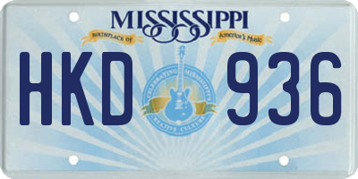 MS license plate HKD936