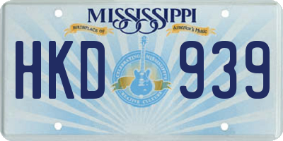MS license plate HKD939