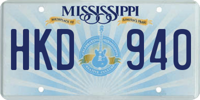MS license plate HKD940