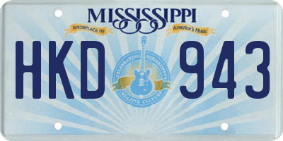 MS license plate HKD943