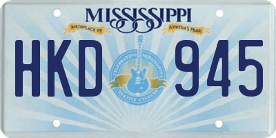 MS license plate HKD945
