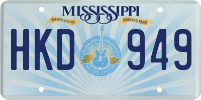 MS license plate HKD949
