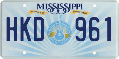 MS license plate HKD961