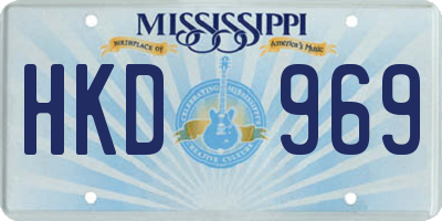 MS license plate HKD969