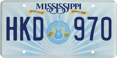 MS license plate HKD970