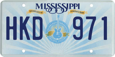 MS license plate HKD971