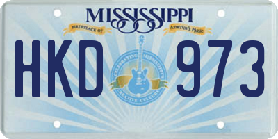 MS license plate HKD973