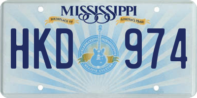 MS license plate HKD974